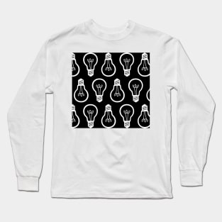 Lightbulb Black and White Pattern Long Sleeve T-Shirt